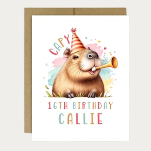 Capybara Birthday Card [Personalized Capybara Gift, Funny Greeting Card, Custom Greeting Card, Personalized Message Card, Capy Birthday Gift