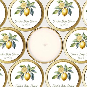 Lemon Candle Favors [Lemon Party Favors, Lemon Baby Shower, Lemon Bridal Shower, Lemon Birthday Party, Lemon Gift Bags, Citrus Party Gift]