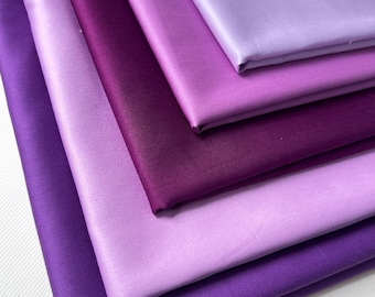 Tessuto di raso di cotone largo 240 cm, collezione lavanda, venduto al metro