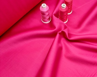 Tessuto di raso di cotone magenta extra largo 2m40cm, finitura setosa,