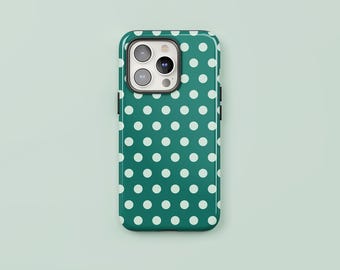 Green Glow | Polka Dot Case, Protective Tough Cover