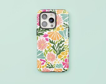 Abstract Floral Phone Case: Colorful Protective Cover for iPhone & Android