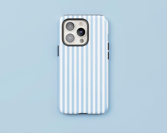 Sailor Stripes | Baby Blue Stripe Phone Case, Protective Tough Cover, iPhone & Android
