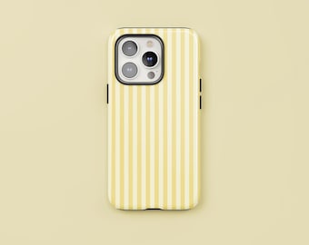 Lemon Twist | Yellow Stripe Phone Case, Protective Tough Cover, iPhone & Android