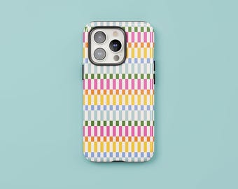 Rainbow Confetti Phone Case: Protective Colorful Check Design