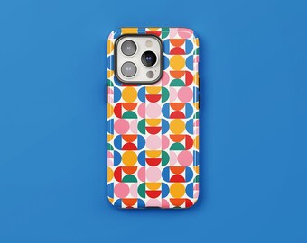 Retro Bauhaus Phone Case: Colorful Geometric Protective Cover
