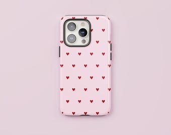 Lover | Red Hearts Phone Case, Protective Tough Cover, iPhone & Android