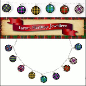 Scottish Tartan Charm Necklace with a FREE Gift Box.