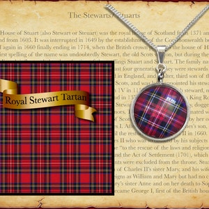 Tartán rojo, colgante de plata Royal Stewart, personalizado