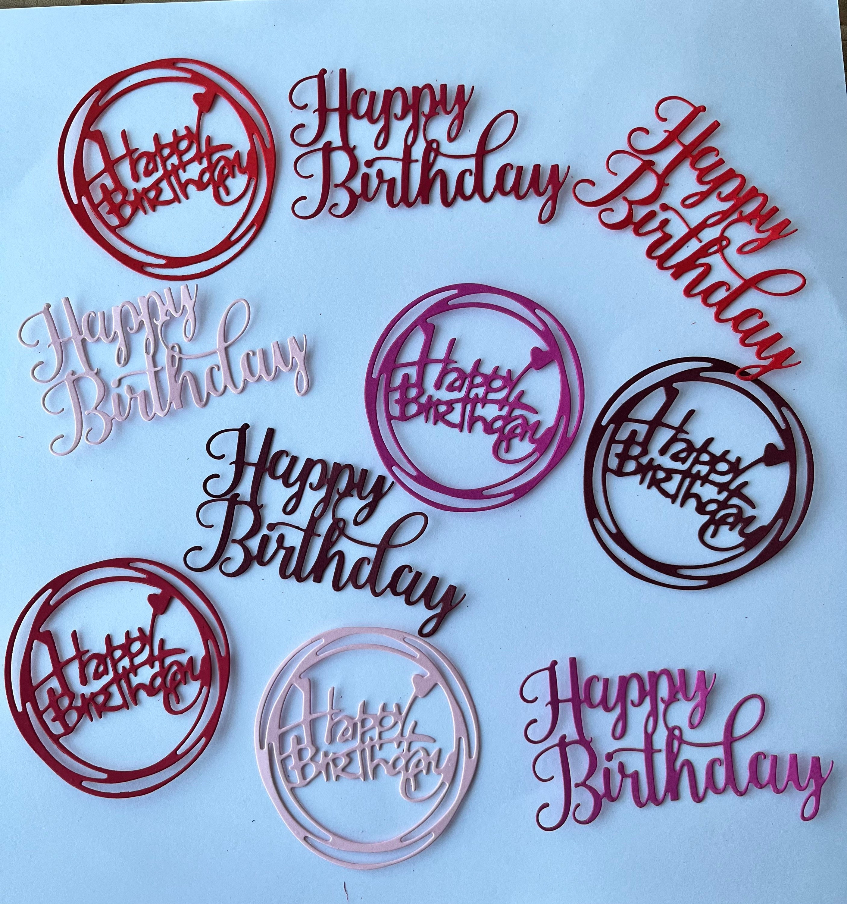 Happy Birthday Die Cuts for Card Making Pack of 10 Scrapbook Etsy UK
