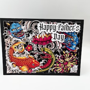 Personalised Tattoo card, Tattoo card for Her / Him, Father&#39;s day or Mother&#39;s day card