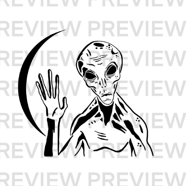 Alien Extraterrestrial SVG file , Perfect for Cricut . Alien Martian scary SVG download