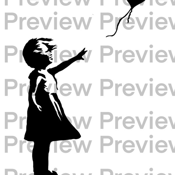 Banksy Balloon Girl SVG file , Perfect for Cricut , graffiti street art design