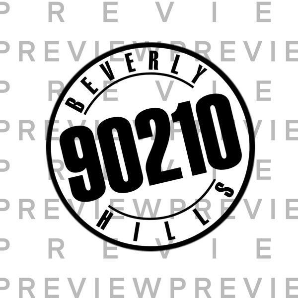 90210 SVG File, Beverly Hills 90210 SVG, 90s retro SVG file. Perfect for Cricut