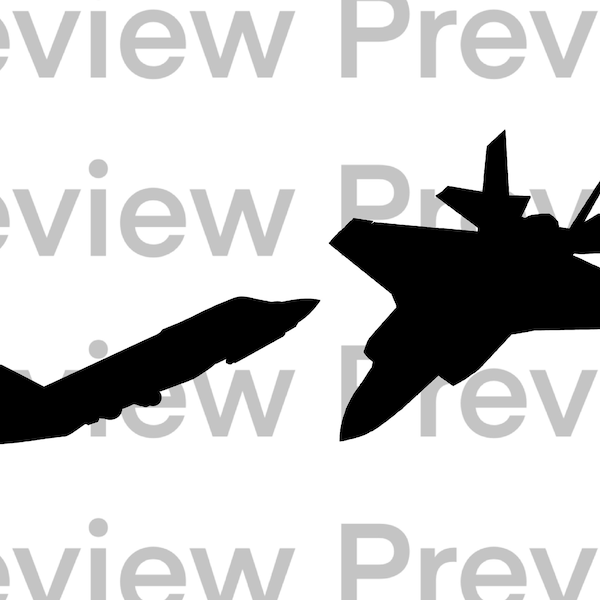 Top Gun Fighter Jets SVG pair. 2 separate SVG files, 1 of each pictured. Perfect for Cricut