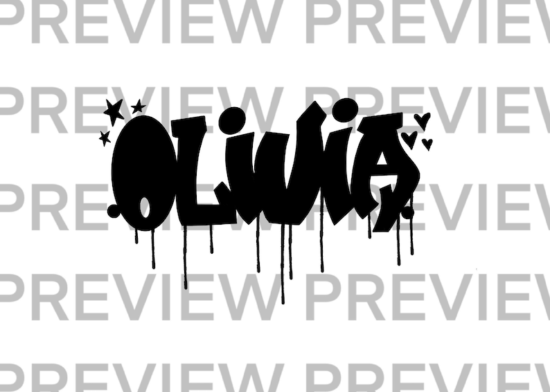 Olivia Graffiti Name SVG Olivia Girls name Perfect for Cricut image 1