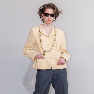 Vintage 90s chic yellow blazer image 1