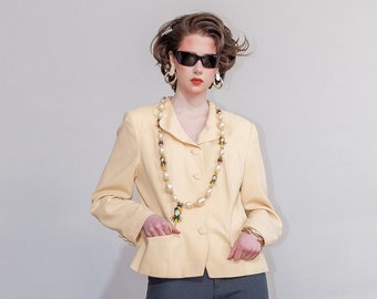 Vintage 90s chic yellow blazer