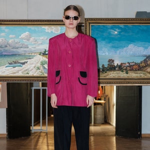 Vintage 80&#39;s retro magenta blazer