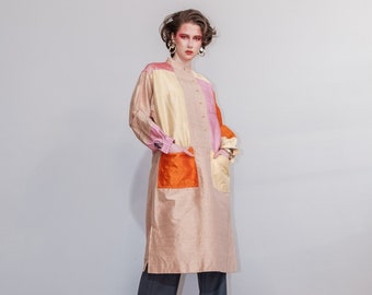 Vintage 80s geometric classy pastel autumn dress