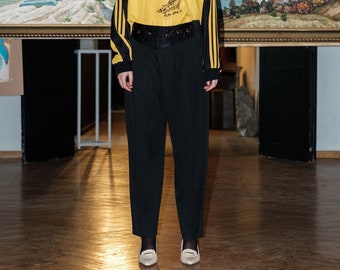 Pantalón vintage 80s negro tiro alto