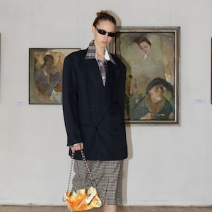 Vintage 90s elegant navy blazer