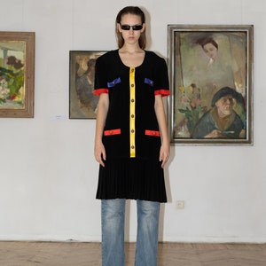 Vintage 80s bold drop waist blazer dress
