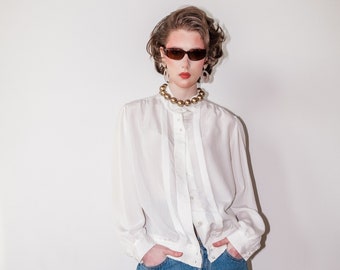 Vintage 80s classic white blouse