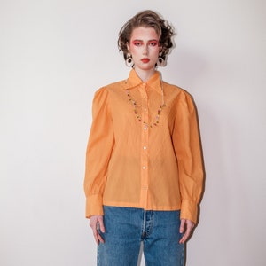 Vintage 80s classy orange blouse