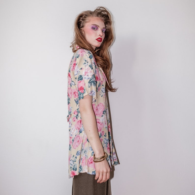 Vintage 80s floral print blouse image 4