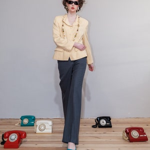 Vintage 90s chic yellow blazer image 6