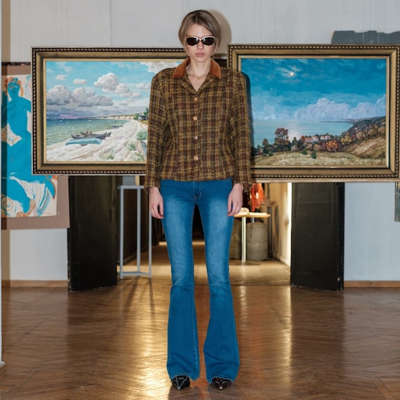 Buy Vintage 80s Tweed Multicolor Blazer Online in India - Etsy 