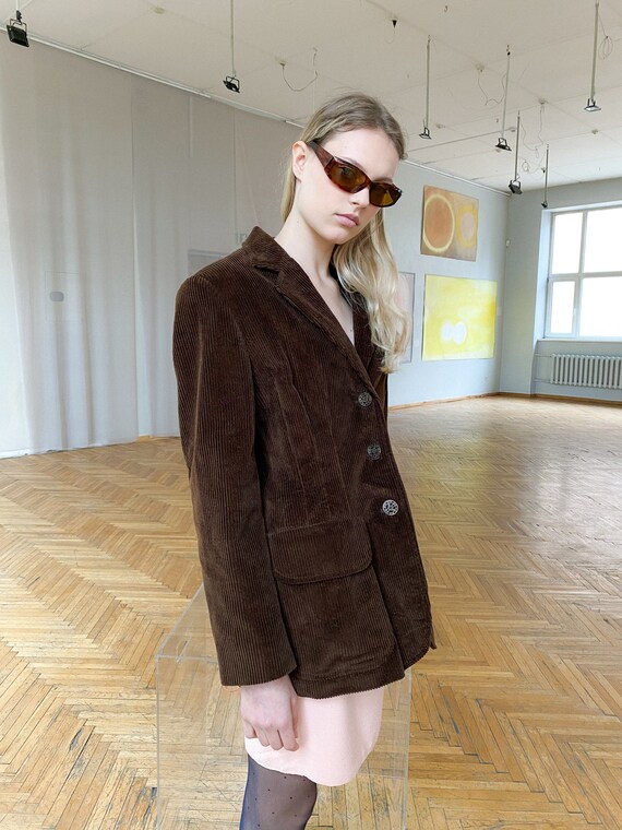 Vintage Moschino 80s brown corduroy blazer