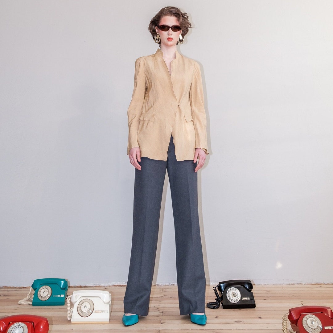 Vintage 80s Giorgio Armani Sand Colour Soft Linen Blazer - Etsy