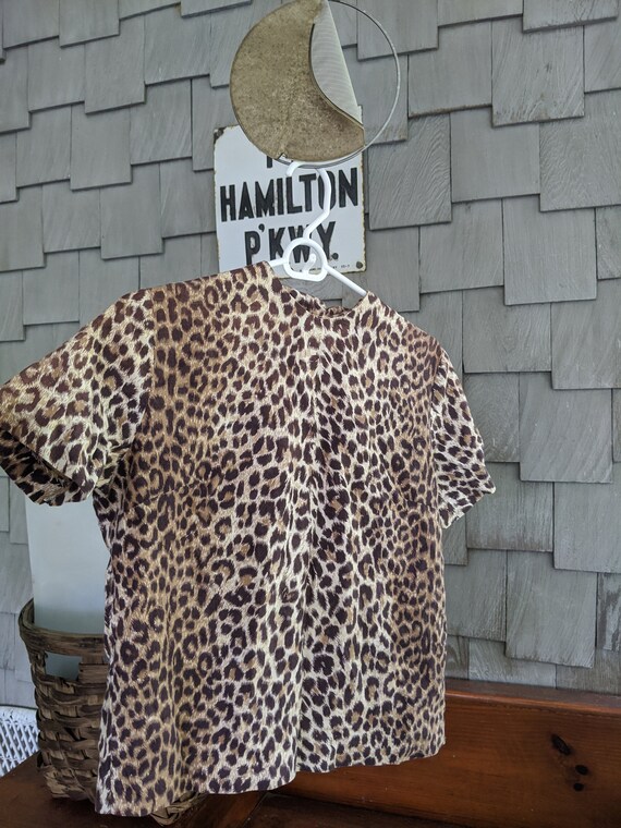 Vintage Button-Back Leopard Blouse -- MEOW!