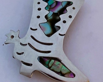 Vintage abalone boot pin