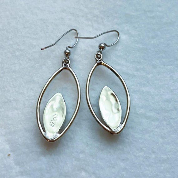 Handcrafted abalone teardrop in loop dangle earri… - image 2