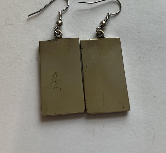 Rectangle shaped abalone drop earring - image 2