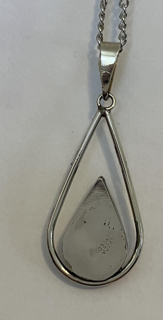 Vintage teardrop in loop abalone pendant - image 2