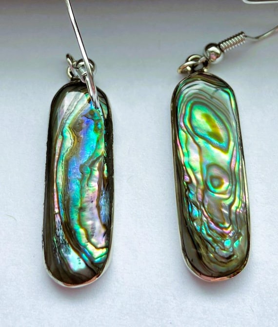 Handcrafted from abalone shell drop earrings inla… - image 2