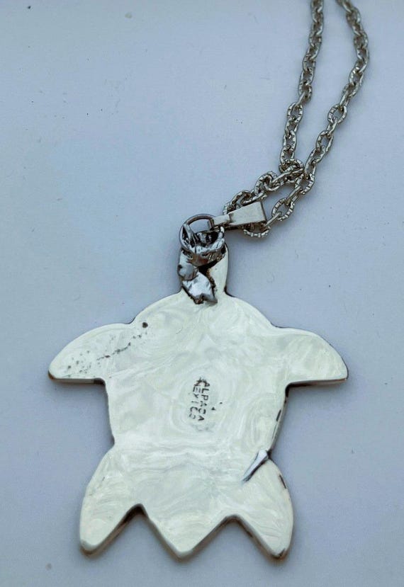 Handcrafted abalone shell turtle pendant - image 2