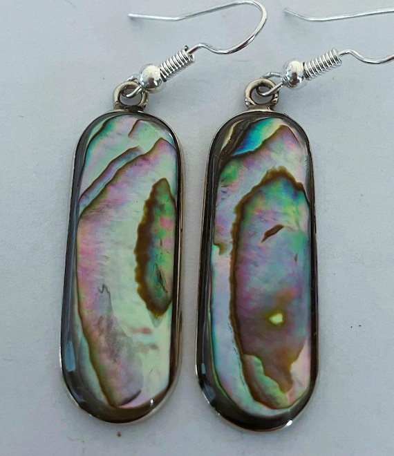 Handcrafted dangle earring from abalone shell - image 1