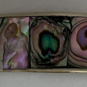 Vintage handcrafted abalone shell cuff bracelet