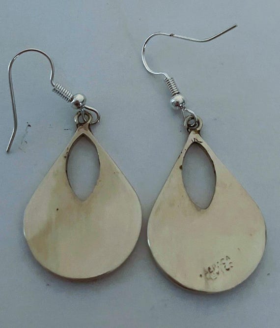 Oval dangle earrings handcrafted from abalone she… - image 2