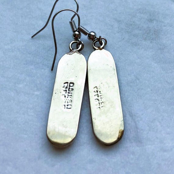 Handcrafted from abalone shell drop earrings inla… - image 4