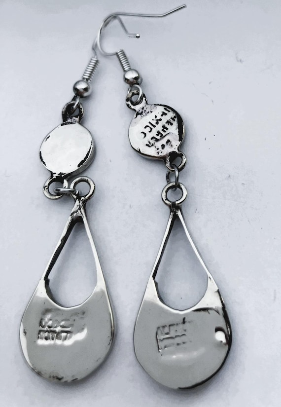 Handcrafted teardrop loop from alpaca silver and … - image 2