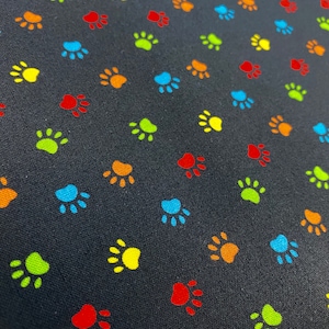 DOG PAW PRINT Fabric | 100% Premium Cotton | Quilting | Animal | Novelty | Dressmaking | Sewing