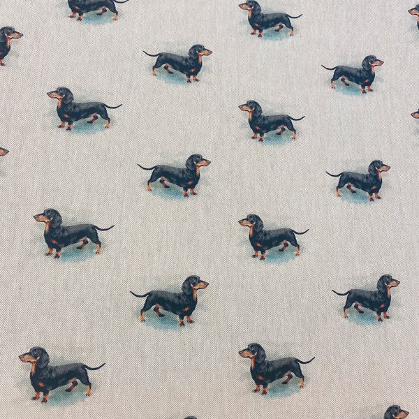 MINI DACHSHUND FABRIC | 100% Craft Cotton | Sausage Dog | Sewing | Quilting