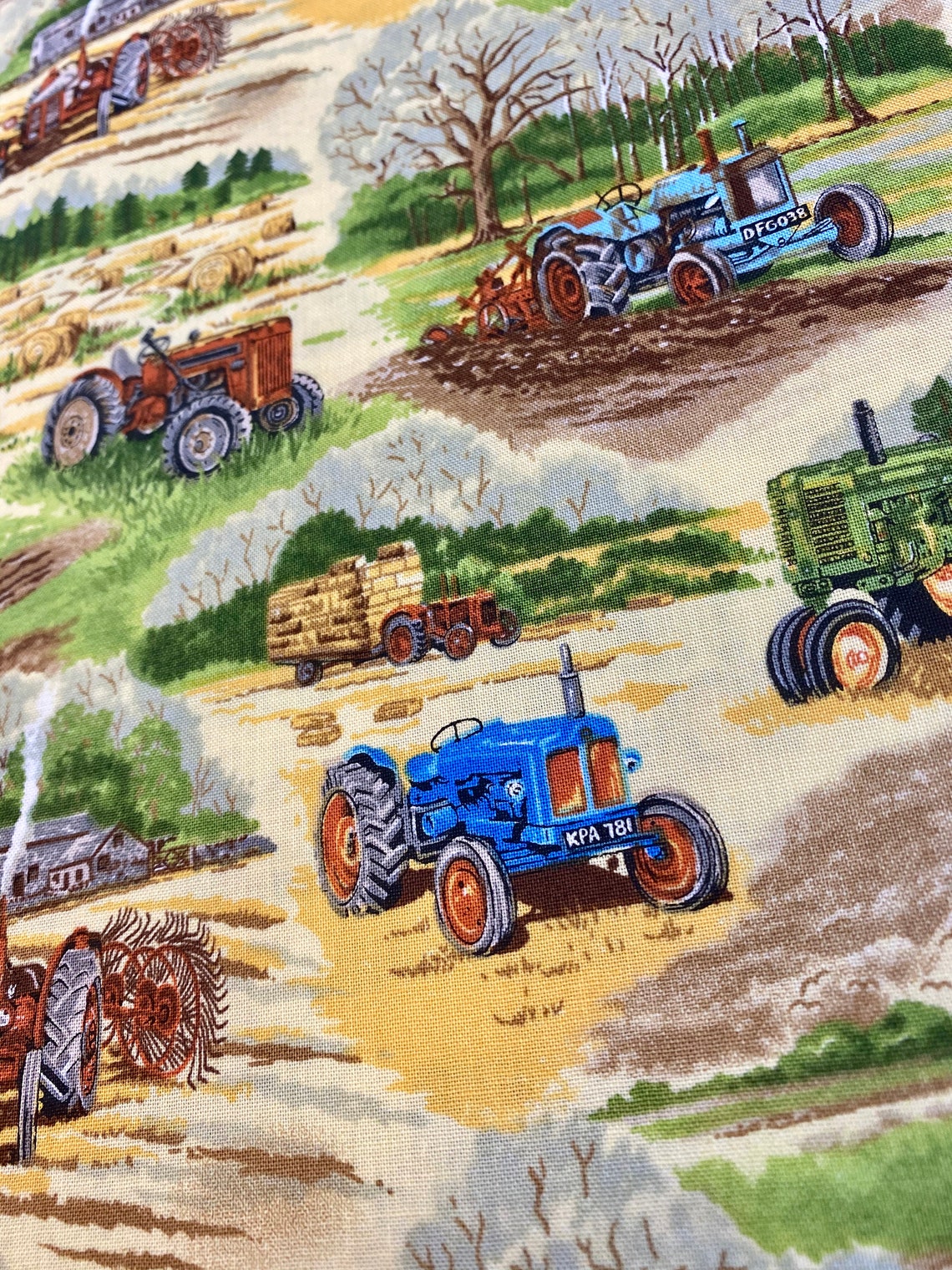 FARM & TRACTOR FABRIC 100 Premium Cotton Quilting Etsy