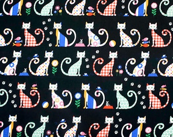 FELIX CAT Fabric | 100% Cotton | Animal | Novelty | Quilting | Sewing | Dressmaking